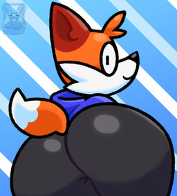 anthro big_butt black_nose black_outline bottomwear butt clothing dipstick_tail fur hoodie looking_at_viewer looking_back looking_back_at_viewer male markings orange_body orange_fur outline pants pattern_background rear_view shortstack shortstack_male simple_background smile smug solo striped_background tail tail_markings tight_clothing topwear yoga_pants ornyrabi77 soups_(superiorfox) canid canine fox mammal hi_res