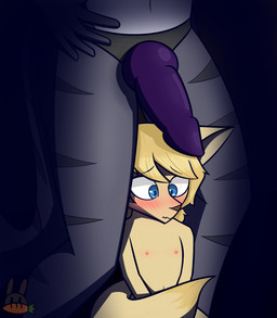 age_difference ambiguous_gender animal_dildo animal_sex_toy anthro between_legs biped black_background blue_eyes blush canine_dildo dildo duo female female/ambiguous fur imminent_rape imminent_sex knot knotted_dildo larger_female nervous nipples nude older_female purple_dildo sex_toy simple_background size_difference smaller_ambiguous strapon tail tan_body tan_fur young young_anthro kassbb dalia_(kassbb) ellis_(kassbb) aquatic canid canine fennec_fox fish fox mammal shark true_fox 2025 digital_drawing_(artwork) digital_media_(artwork) hi_res watermark male_(lore)