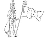 clothing french history lucient_(crowsfire) male napoleonic uniform crowsfire canid canine fox mammal digital_drawing_(artwork) digital_media_(artwork) hi_res sketch