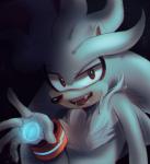 chest_tuft fangs hair long_hair looking_at_viewer magic male open_mouth red_eyes solo teeth tongue tuft freedomfightersonic sega sonic_the_hedgehog_(series) silver_the_hedgehog eulipotyphlan hedgehog mammal vampire absurd_res hi_res