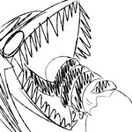 ambiguous_gender anthro coiled_tongue coiling coiling_around_penis disembodied_penis duo empty_eyes fellatio fur genital_danger_play genitals long_tongue male male/ambiguous masturbation oral oral_masturbation penile penis sex sharp_teeth teeth tongue tongue_out tonguejob vein veiny_penis nonexdog vistiak cryptid monster unknown_species 1:1 black_and_white hi_res monochrome sketch