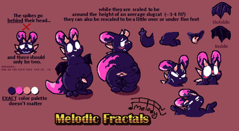 animal_genitalia annoyed anthro anus balls belly belly_overhang big_butt blue_body blush bodily_fluids butt cellulite dipstick_tail dragon_wings ear_markings expressions feet flame_markings genitals gesture horn long_ears male markings navel overweight penis purple_body semi-anthro sheath shrug simple_background slightly_chubby small_penis solo spikes spikes_(anatomy) spread_butt spreading stretched_anus sweat sweatdrop tail tail_markings text thick_thighs tongue tongue_out white_eyes wings melodicfractals rain_world videocult melody_(melodicfractals) slugcat digital_media_(artwork) english_text hi_res model_sheet pixel_(artwork)