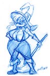 anthro big_breasts breasts broom buckteeth cleaning_tool clothed clothing female footwear hair holidays huge_breasts magic_user markings mole_(marking) solo teeth thick_thighs witch witch_costume dutch_(artist) halloween misty_the_mouse misty_(dutch) house_mouse mammal mouse murid murine rodent 2014 sketch