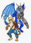 anthro blonde_hair clothed clothing cosplay fur hair horn looking_at_viewer male markings simple_background smile spots spotted_body spotted_fur tail toxstar mythology pendragon smirgel cheetah dragon felid feline mammal mythological_creature mythological_scalie scalie 2018 absurd_res hi_res traditional_media_(artwork)