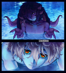 anthro duo male male/male reze_in_the_pool_(meme) swimming_pool schairodrak schairo_(character) hi_res