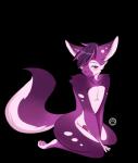 anthro femboy fluffy fur hair male nude paws purple_body purple_fur purple_hair solo draco-canine eron_chase canid canine fennec_fox fox mammal true_fox alpha_channel hi_res