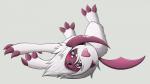 blush feral grey_background happy heart_symbol lying male purple_eyes simple_background solo zeonart nintendo pokemon shol absol generation_3_pokemon pokemon_(species) shiny_pokemon 16:9 digital_media_(artwork) hi_res widescreen