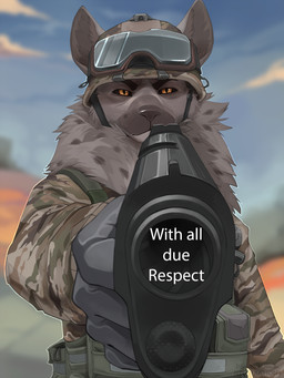 angry anthro armor black_sclera bulletproof_vest camo camo_print clothing disappointed eyewear frown fur gloves goggles gun handgun handwear headgear helmet holding_gun holding_object holding_ranged_weapon holding_weapon humor long_neck looking_at_viewer m1911 magazine_(gun) male orange_eyes pistol ranged_weapon scowl solo text weapon khatmedic colt's_manufacturing_company ahtos_peltenein_(lights_in_the_darkness) hyena mammal spotted_hyena 3:4 english_text hi_res meme reaction_image