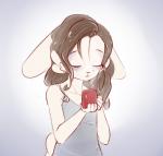 5_fingers anthro brown_hair clothed clothing eyes_closed female fingers hair solo alasou alissa_(alasou) lagomorph leporid mammal rabbit