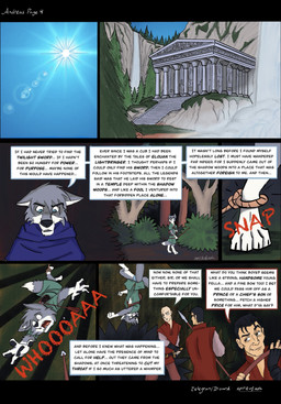4_fingers 4_toes anthro black_bars black_hair black_nose blue_eyes bottomwear captured cloak clothed clothed_anthro clothed_male clothing day dialogue fangs feet fingers flashback forest fur grey_body grey_fur group hair hindpaw humanoid_hands loincloth male melee_weapon multicolored_body multicolored_fur nature outside paws plant polearm shirt snare_trap spear speech_bubble suspension tail teeth text toes tongue topwear trapped trauma traumatized tree tunic two_tone_body two_tone_fur weapon white_body white_fur spiritofash andreas_(spiritofash) canid canine canis human mammal wolf comic english_text hi_res letterbox