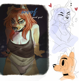 album_redraw ambiguous_fluids anthro bare_shoulders bedroom_eyes belly bent_ear black_bra black_clothing black_nose black_underwear body_hair bra breasts brown_eyes bulge choker cigarette cleavage clothed clothing countershade_belly countershade_breasts countershade_fur countershade_legs countershade_thighs countershading cuff_(restraint) ear_piercing eyebrows eyelashes facial_piercing fur good_girl gynomorph hair happy_trail heart_symbol helix_piercing intersex jewelry leaning leaning_backward leaning_on_table long_hair loose_bra metal_cuffs multicolored_body narrowed_eyes necklace nose_piercing nose_ring orange_hair panties piercing pose restraints ring_piercing seductive side_boob slightly_chubby slightly_chubby_anthro slightly_chubby_gynomorph slightly_chubby_intersex smile solo tan_body tan_fur text thick_eyebrows tight_panties two_tone_body underwear wet wet_body white_breasts wristband wolfertinger deftones tammy_(puppkittyfan1) canid canine canis domestic_dog mammal maned_wolf archived_source colored_sketch english_text hi_res pinup shaded sketch trans_(lore) trans_woman_(lore)
