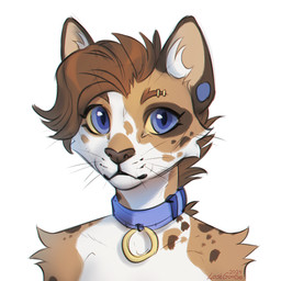 anthro arm_tuft blue_collar blue_eyes brown_hair cheek_tuft collar eyebrow_piercing facial_piercing facial_tuft female female_anthro front_view fur glistening glistening_eyes hair inner_ear_fluff looking_at_viewer mouth_closed nude orange_body orange_fur piercing shoulder_tuft simple_background solo tuft whiskers white_background white_body white_fur white_inner_ear_fluff yellow_sclera lostgoose felid mammal 1:1 2024 bust_portrait dated icon portrait signature