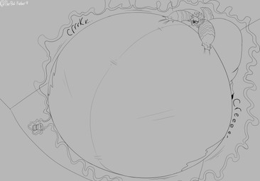belly belly_expansion big_belly close_to_bursting creaking expansion female hand_on_belly horn huge_belly hyper hyper_belly hyper_inflation implied_popping inflation onomatopoeia solo sound_effects text twitter_handle gigabonz vesdoeball deer mammal 2021 greyscale hi_res monochrome