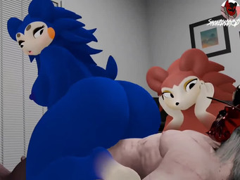 anthro anthro_penetrated big_breasts black_eyes blue_body blue_fur blue_hair blue_nipples blush breasts brown_body brown_fur brown_hair female female_on_human female_penetrated fur genitals grey_hair group grunting hair human_on_anthro human_penetrating_female inside interspecies looking_at_another looking_back male male/female male_penetrating male_penetrating_female mask moan nipples nude on_bottom on_top orange_blush penetration penile penile_penetration penis reverse_cowgirl_position round_ears sex tail teeth tongue tongue_out trio vaginal vaginal_penetration smokedaddy justasmut_(modeler) lecheryamoreva_(va) lewddmon_(va) animal_crossing nintendo kortifex mabel_able sable_able eulipotyphlan hedgehog human mammal 3d_(artwork) 3d_animation 4:3 animated digital_media_(artwork) short_playtime sound video