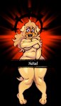 anthro belly big_breasts blonde_hair breasts convenient_censorship covering covering_breasts covering_crotch covering_self embarrassed eyelashes female fur hair hand_bikini iron_crown_(darkest_dungeon) navel nude shocked simple_background slightly_chubby solo status_effect thick_thighs transparent_background wide_hips yellow_body yellow_fur miistniight darkest_dungeon amelia_steelheart canid canine canis domestic_dog mammal 2023 alpha_channel digital_media_(artwork) hi_res