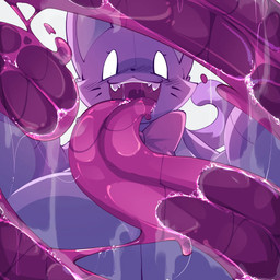 against_surface blush blush_lines bodily_fluids breasts breasts_on_glass doll dripping fangs female fur long_tongue lovedoll on_glass open_mouth purple_body purple_fur saliva saliva_drip saliva_on_tongue saliva_string tail teeth tongue tongue_drip tongue_on_glass uvula whiskers white_eyes foxsicle lovedoll_toy_factory catti_(gremlingrounded) animate_inanimate felid feline felis living_doll mammal 1:1 hi_res
