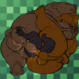 anal anal_penetration animal_genitalia animal_penis aroused balls big_balls bodily_fluids canine_genitalia canine_penis double_penetration genital_fluids genitals group group_sex hug huge_balls logo pawpads paws penetration penis sandwich_position sex size_difference ursine_genitalia ursine_penis yonnixart bear canid canine mammal ursine 1:1 absurd_res artist_logo hi_res