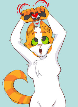 anthro female heart_symbol nude solo tail lana9909 yara_(nastya_klimova) domestic_cat felid feline felis mammal absurd_res hi_res