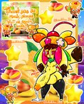 anthro balls big_penis brown_hair clothing food fruit genitals hair hat headgear headwear legwear male mango_(fruit) penis plant red_eyes scarf solo star stockings tail text vein veiny_penis yellow_body lewdchuu_(artist) cookie_run nintendo pokemon mojou_(lewdchuu) generation_1_pokemon pikachu pokemon_(species) english_text hi_res