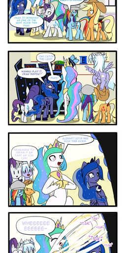 blonde_hair blue_body blue_eyes blue_feathers blue_fur blue_hair clothing cowboy_hat cutie_mark dialogue feathered_wings feathers female feral freckles fur green_eyes group hair hat headgear headwear horn multicolored_hair princess purple_eyes quadruped rainbow_hair royalty tail text two_tone_hair wings reikomuffin friendship_is_magic hasbro my_little_pony mythology applejack_(mlp) cloud_chaser_(mlp) princess_celestia_(mlp) princess_luna_(mlp) rainbow_dash_(mlp) rarity_(mlp) earth_pony equid equine horse mammal mythological_creature mythological_equine pegasus pony unicorn winged_unicorn 2012 comic english_text hi_res