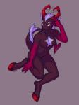 5_fingers anthro female fingers hair hooves navel nude purple_hair red_hooves solo gonewiththefart demon 2018 digital_media_(artwork)