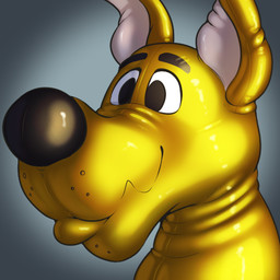 1_horn ambiguous_gender black_nose brown_body feral horn inflatable latex latex_body permanent_smile pool_toy seam_(sewing) simple_background solo three-quarter_view posexe hanna-barbera scooby-doo_(series) scooby-doo animate_inanimate canid canine canis domestic_dog great_dane living_inflatable mammal mastiff molosser 1:1 2025 digital_drawing_(artwork) digital_media_(artwork) icon low_res shaded soft_shading