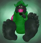 5_toes anthro barefoot blush clothed clothing eyewear feet foot_focus fur glasses heart_symbol legwear looking_at_viewer male scarf sitting soles solo toes sebafox deltarune undertale_(series) ralsei bovid caprine darkner goat mammal 2018 hi_res