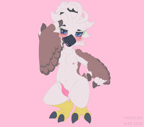 4_toes accessory animal_genitalia animal_penis anisodactyl anthro areola blue_eyes blush blush_lines blush_stickers candle candle_insertion chest_tuft eyebrows feathers feet genital_slit genitals grey_body grey_feathers hair hair_accessory hair_bun improvised_sex_toy looking_at_viewer male nipple_dip nipples non-mammal_nipples object_in_urethra penetration penis raised_eyebrow sassy scutes shota smug smug_grin solo tapering_penis text toes tuft urethral urethral_penetration white_body white_feathers yellow_scutes young yashak breath_of_the_wild nintendo tears_of_the_kingdom the_legend_of_zelda tulin_(tloz) avian rito absurd_res flat_colors hi_res