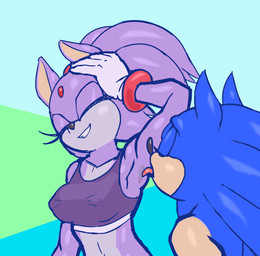anthro armpit_fetish armpit_lick armpit_play breasts clothing duo eyelashes eyes_closed female gloves hair handwear hero licking male male/female navel nipple_outline ponytail princess raised_arm royalty smile tongue tongue_out jennkor bakushin_armpit_gif sega sonic_the_hedgehog_(series) blaze_the_cat sonic_the_hedgehog domestic_cat eulipotyphlan felid feline felis hedgehog mammal hi_res meme