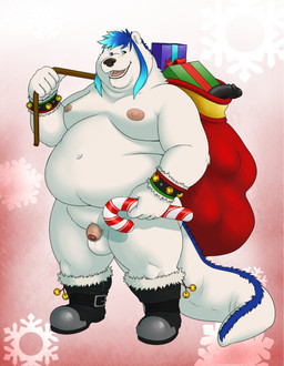 anthro balls boots christmas_clothing clothing dildo flaccid food footwear foreskin genitals gift holding_food holding_object holidays humanoid_genitalia humanoid_penis jingle_bell_wristband looking_at_viewer male male_anthro mostly_nude_anthro mostly_nude_male nipples obese open_mouth open_smile overweight overweight_anthro overweight_male penis sex_toy shoes simple_background smile solo standing tail teeth three-quarter_view tongue wristband kronexfire christmas mythology krone_(kronexfire) bear dragon hybrid mammal mythological_creature mythological_scalie scalie 2018 hi_res
