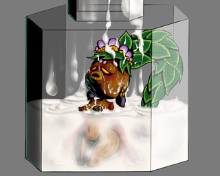 anthro blush bodily_fluids bottle breasts brown_body container cum cum_filled_bottles cum_in_container cum_in_jar dark_sclera ear_piercing ear_ring female genital_fluids genitals green_hair hair jar nipples piercing plant princess ring_piercing royalty solo thick_thighs vulva yellow_eyes unknown_artist majora's_mask nintendo the_legend_of_zelda deku_princess deku_(tloz) deku_scrub elemental_creature elemental_humanoid flora_fauna humanoid plant_humanoid 2014 5:4