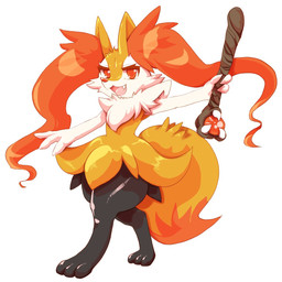 3_fingers 3_toes :3 ambiguous_anthro ambiguous_gender anthro arm_tuft big_tail biped black_body black_fur cheek_tuft chest_tuft cute_fangs digitigrade dipstick_tail eyebrows eyelashes facial_tuft fangs feet fingers flat_chested front_view fur holding_object holding_stick inner_ear_fluff markings multicolored_body multicolored_fur nude_ambiguous nude_anthro open_:3 open_mouth open_smile orange_body orange_eyes orange_fur orange_nose orange_tail_tip pointy_ears prick_ears shoulder_tuft smile solo stick tail tail_markings teeth thick_eyelashes three-quarter_view toes tongue tuft two_tone_tail walking wand white_body white_fur yellow_body yellow_fur yellow_tail quail_00n0 nintendo pokemon braixen canid generation_6_pokemon mammal pokemon_(species) 1:1 2021 cel_shading digital_drawing_(artwork) digital_media_(artwork) full-length_portrait hi_res portrait shaded