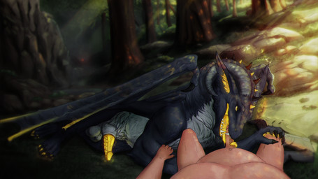 animal_genitalia aroused back_wings balls bestiality blue_body blue_fur bodily_fluids campfire claws cliff duo fellatio feral feral_penetrated first_person_view forest forest_background fur furry_balls genitals glowing glowing_eyes glowing_genitalia glowing_penis grass half-closed_eyes human_on_feral human_penetrating human_penetrating_feral human_penetrating_male humanoid_genitalia interspecies light light_beam male male/male narrowed_eyes nature nature_background oral pawpads penetration penile penis plant rock saliva saliva_string sex spikes sunbeam sunlight teeth tongue tree unusual_insides white_body white_fur wings yellow_eyes yellow_insides yellow_mouth yellow_pawpads yellow_penis yellow_tongue oldagar mythology dragon human mammal mythological_creature mythological_scalie scalie 16:9 4k absurd_res hi_res widescreen