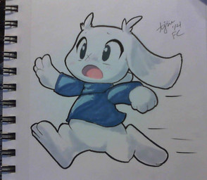 ajin ambiguous_gender black_eyes blush bottomless cave_story fur lagomorph mammal mimiga open_mouth running scar sue_sakamoto sweater traditional_media video_games white_fur
Rating: Safe
Score: 17
User: Rubbit
Date: February 08, 2014