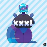 anthro big_breasts breasts female huge_breasts hyper hyper_breasts solo thewilldpink plum_the_red_panda ailurid mammal red_panda 1:1 absurd_res hi_res