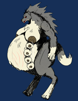 anthro areola belly big_belly big_breasts bodily_fluids breasts countershade_breasts countershade_torso countershading female female_anthro gloves_(marking) huge_belly lactating leg_markings markings multi_breast nipples nude nude_anthro nude_female pregnant pregnant_anthro pregnant_female shaggy_hair simple_background socks_(marking) solo standing stretch_marks tail transparent_background vein veiny_belly veiny_breasts vwpologt mythology canid canine mammal monster mythological_canine mythological_creature werecanid werecanine werecreature werewolf 2026 alpha_channel