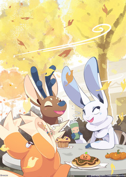 autumn beverage cafe coffee dessert doughnut extreme_size_difference female feral food fruit furniture group holidays male muffin outside pastry plant pumpkin size_difference table text conditional_dnp insomniacovrlrd halloween passiontail_isle aurora_(insomniacovrlrd) blake_(insomniacovrlrd) ian_(insomniacovrlrd) jenny_(insomniacovrlrd) arthropod bugabuzz_(insomniacovrlrd) cervolt_(insomniacovrlrd) fliwirrel_(insomniacovrlrd) frozunny_(insomniacovrlrd) mammal hi_res url