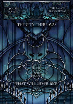 2_panel_comic chain dialogue outside raining sculpture statue text white_text zero_pictured netmors hollow_knight_(franchise) team_cherry 2019 absurd_res comic english_text hi_res