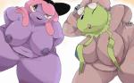 accessory big_breasts bow_(feature) bow_accessory bow_ribbon breasts centered_hair_bow duo eyewear female genitals glasses goo_hair hair hair_accessory hair_bow hair_ribbon nipples non-mammal_nipples not_furry overweight pink_hair pokemorph pseudo_hair purple_body pussy ribbons thick_thighs trash shamelesss nintendo pokemon tanya_(mcnasty) animate_inanimate garbodor generation_1_pokemon generation_5_pokemon goo_creature goo_humanoid humanoid muk pokemon_(species) 16:10 2014 widescreen