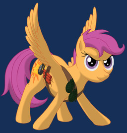 cutie_mark dynamite explosives feathered_wings feathers female feral fur grenade hair orange_body orange_feathers purple_eyes purple_hair solo weapon wings nebulastar985 friendship_is_magic hasbro my_little_pony mythology scootaloo_(mlp) equid equine mammal mythological_creature mythological_equine pegasus 2015 alpha_channel hi_res