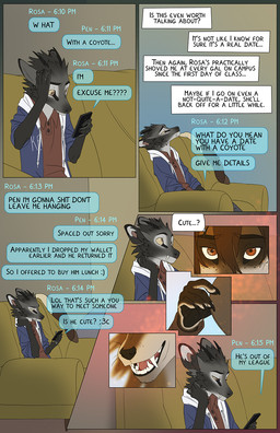 anthro biped black_nose brown_body brown_eyes brown_fur canine_teeth cellphone clothed clothed_anthro clothing electronics fur furniture grey_body grey_fur head_tuft holding_cellphone holding_object holding_phone holding_smartphone inner_monologue inside looking_at_cellphone looking_at_object looking_at_phone male message_box on_sofa open_mouth phone pointy_ears prick_ears sitting sitting_on_sofa smartphone snout sofa solo tan_body tan_fur teeth text text_box text_message texting thinking tuft tusks yellow_sclera falco_works indy_(justroadkill) pen_(falco_works) canid canine canis cervine coyote deer mammal tufted_deer 2023 comic digital_media_(artwork) english_text hi_res multiple_scenes