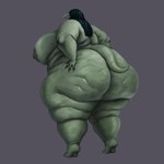 anthro areola back_fat big_breasts big_butt breasts butt butt_focus cellulite fangs fat_arms fat_legs female green_areola green_body green_hair green_nipples hair hand_on_butt huge_breasts huge_butt huge_thighs nipples non-mammal_breasts nude obese overweight overweight_female rear_view sharp_teeth simple_background solo tail teeth thick_thighs wide_hips vixencurie scp_foundation scp-682 reptile scalie 1:1 2023 absurd_res digital_media_(artwork) digital_painting_(artwork) hi_res shaded