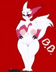 anthro arcade_controller arcade_stick breasts claws eyewear female fight_stick fightstick fur genitals glasses markings nipples pussy red_eyes red_markings simple_background smile solo white_body white_fur wide_hips dibujosv12 nintendo pokemon generation_3_pokemon mammal pokemon_(species) zangoose 2018 digital_drawing_(artwork) digital_media_(artwork) hi_res