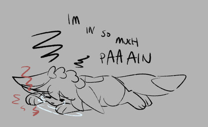 ambiguous_gender bodily_fluids crying feral grey_background pain simple_background solo tears text bloowolfy nintendo pokemon el_(bloowolfy) eeveelution generation_4_pokemon glaceon pokemon_(species) 2023 english_text greyscale hi_res monochrome sketch