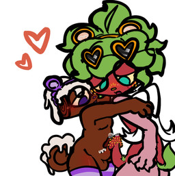 anthro balls bear_ears blush blush_lines bodily_fluids bubble butt clothing cum cum_bubble duo erection eyewear freckled_face freckles frosting frottage genital_fluids genitals green_eyes hand_over_shoulder heart_symbol hearts_around_head legwear male male/male moobs nude_male open_mouth penile penis penises_touching precum precum_on_penis pubes purple_eyes scarf sex skinny slightly_chubby stockings sunglasses tail thigh_highs unusual_anatomy unusual_genitalia unusual_penis blushcrunch_studio dandy's_world cosmo_(dandy's_world) sprout_(dandy's_world) hi_res