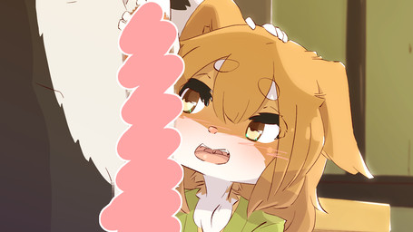 anthro balls censor_bar duo female genitals ineffective_censorship inside loli male male/female nude open_mouth penis standing young young_anthro aogitsune_jitto canid canine canis domestic_dog mammal 16:9 2020 animated animated_png censored loop mosaic_censorship widescreen
