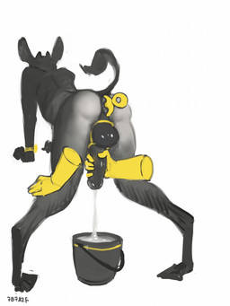 accessory ambiguous_gender anal anal_penetration anthro anthro_penetrated anus backsack balls bodily_fluids bucket butt buttplug buttplug_in_ass buttplug_insertion cock_ring container cum cum_drip cum_in_bucket cum_in_container disembodied_hand dripping duo ejaculation equine_anus erection faceless_anthro faceless_character faceless_male genital_fluids genitals grey_body handjob jewelry male male/ambiguous male_anthro male_penetrated object_in_ass penetration penile penis penis_accessory penis_jewelry penis_milking plug_(sex_toy) plug_insertion presenting presenting_hindquarters puffy_anus rear_view sex sex_toy sex_toy_in_ass sex_toy_insertion simple_background submissive submissive_anthro submissive_male tail_anus white_background 7b7a2f bovid caprine goat mammal hi_res