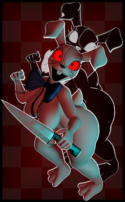 big_breasts big_butt big_ears blood bodily_fluids bow_(feature) breasts butt clothing duo female gesture hand_gesture knife looking_at_viewer pointing red_eyes solo suit kylebobby five_nights_at_freddy's scottgames vanny_(fnaf) human lagomorph leporid mammal rabbit 3d_(artwork) digital_media_(artwork) gimp_(artwork) hi_res source_filmmaker_(artwork)