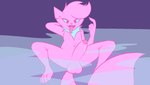 anthro beckoning bodily_fluids chest_tuft cute_fangs dripping fangs femboy foreskin fur genital_fluids genitals gesture hair hand_gesture looking_at_viewer lying male navel nude on_back penis pink_balls pink_body pink_ears pink_eyes pink_fur pink_hair pink_penis pink_tail precum precum_drip raised_finger raised_index_finger simple_background smoke solo spread_legs spreading tail teeth tongue tongue_out tuft white_body white_fur mrdegradation aimkid_(copyright) soft_fuzzy_man_(aimkid) ambiguous_species canid canine fella_(aimkid) mammal 2021 digital_drawing_(artwork) digital_media_(artwork)