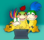 anthro balls foreskin genitals group handjob male male/male masturbation nipples nude penile penis sex shell-less slightly_chubby trio young young_anthro young_male tribalturtle mario_bros nintendo bowser_jr. koopaling larry_koopa lemmy_koopa koopa scalie absurd_res hi_res